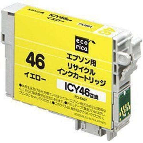 エコリカ ECI-E46Y エプソン ICY46 互換リサイクルインクカートリッジ イエロー 顔料