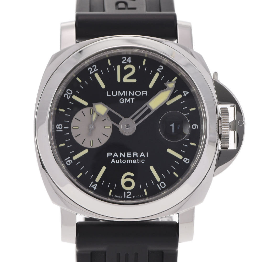 OFFICINE PANERAI オフィチーネパネライ ルミノール GMT PAM00088 メンズ SS/ラバー 腕時計 自動巻き 黒文字盤 Aランク 中古 