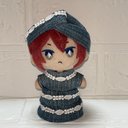 ぬい服　デニムワンピース　クロスヘアバンド　セット