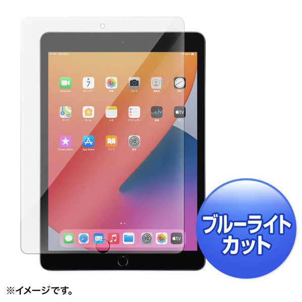 サンワサプライ 第8/7世代iPad10．2インチ用ブルーライトカット強化ガラスフィルム LCD-IPAD102GBC