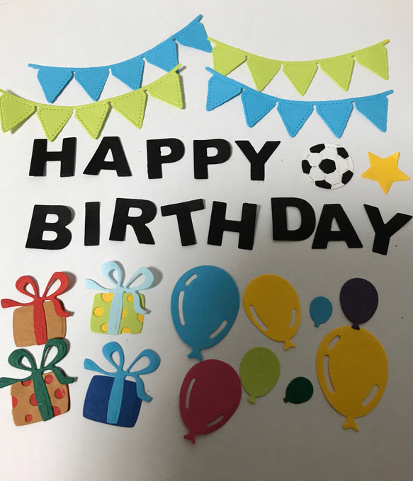 【ダイカット　誕生日セット　サッカー】