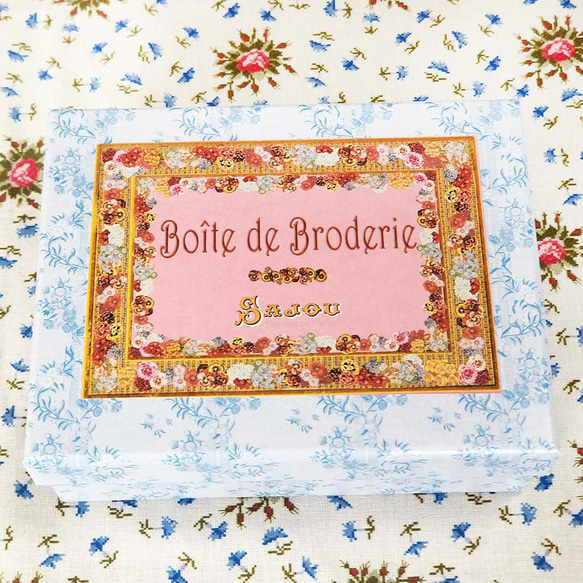 Sajouお道具ケース★Boîte à couture vide Broderie rose New♪♪