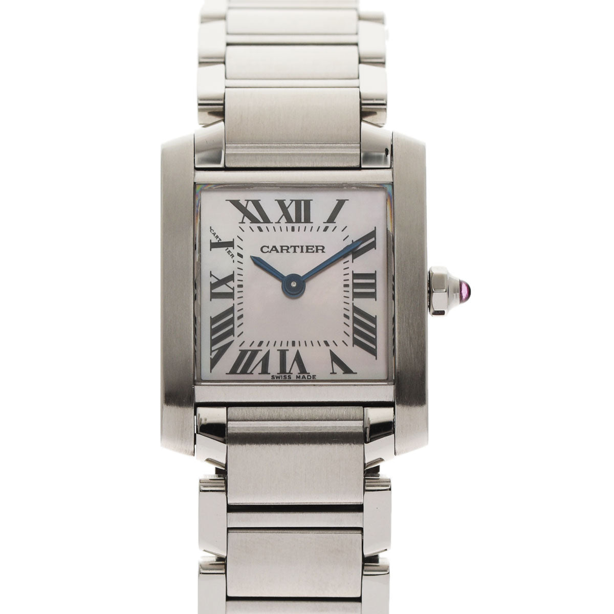 CARTIER カルティエ タンクフランセーズ SM W51028Q3 レディース SS 腕時計 クオーツ ピンクシェル文字盤 Aランク 中古 