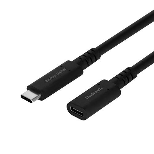 オウルテック OWL-CBCMCF10-BK 急速充電／高速データ通信 対応 USB Type-C to Type-C延長ケーブル 1m