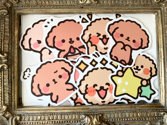 再入荷【10枚セット⭐️】プードル☆ラッピングシール⭐️ステッカー⭐️キッズハンドメイド