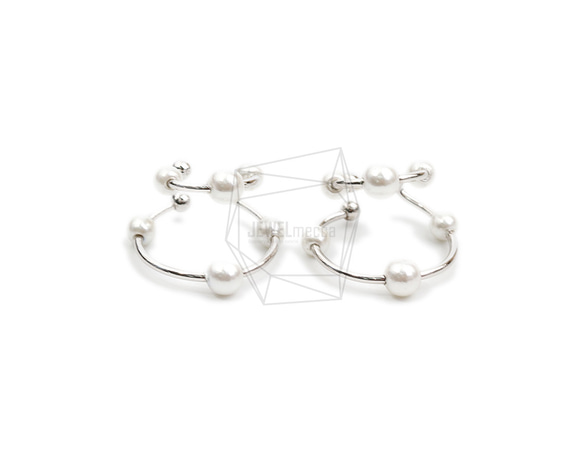 ERG-2063-R【2個入り】パールラウンドイヤーカフ/Pearl Round Earcuffs Earrings