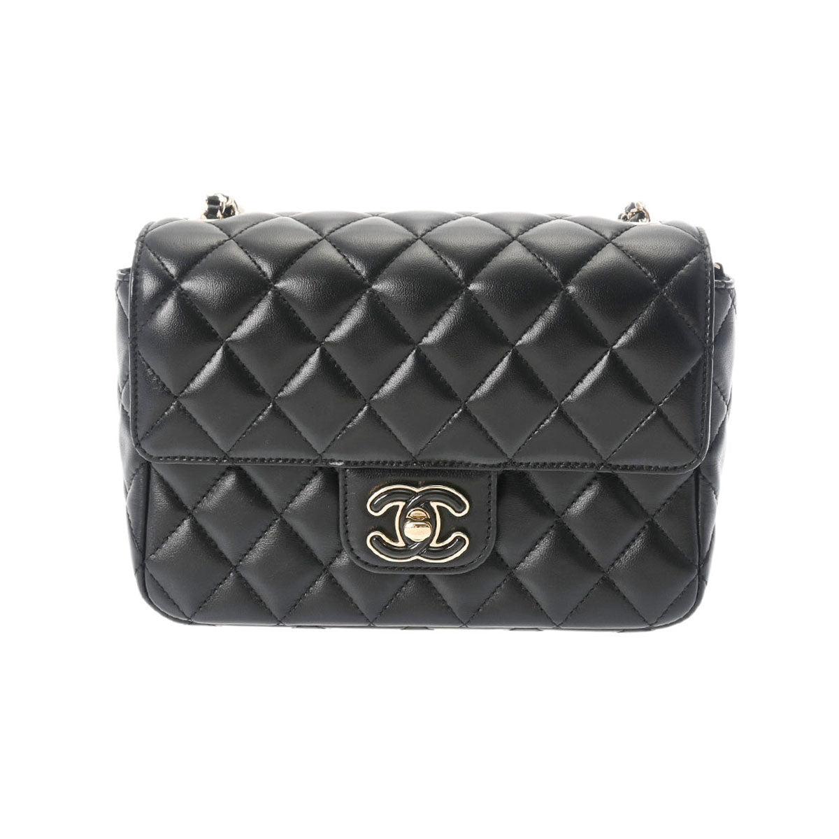 CHANEL シャネル マトラッセ ハート チェーンショルダー 20cm 黒 ゴールド金具 - レディース ラムスキン ショルダーバッグ Aランク 中古 