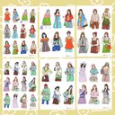 女の子シール48個セット（no.5）Sticker Set