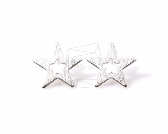 ERG-502-MR【2個入り】スターピアス,Outline Star Post Earring/16mm x 16mm