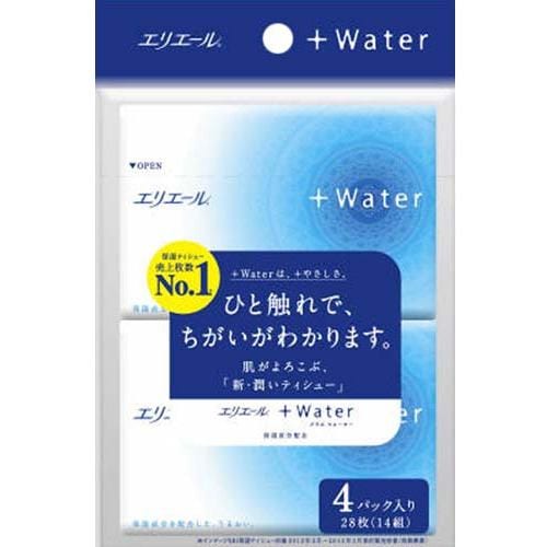 大王製紙 エリエール プラスウォーター ポケットティッシュー 4P 【日用消耗品】