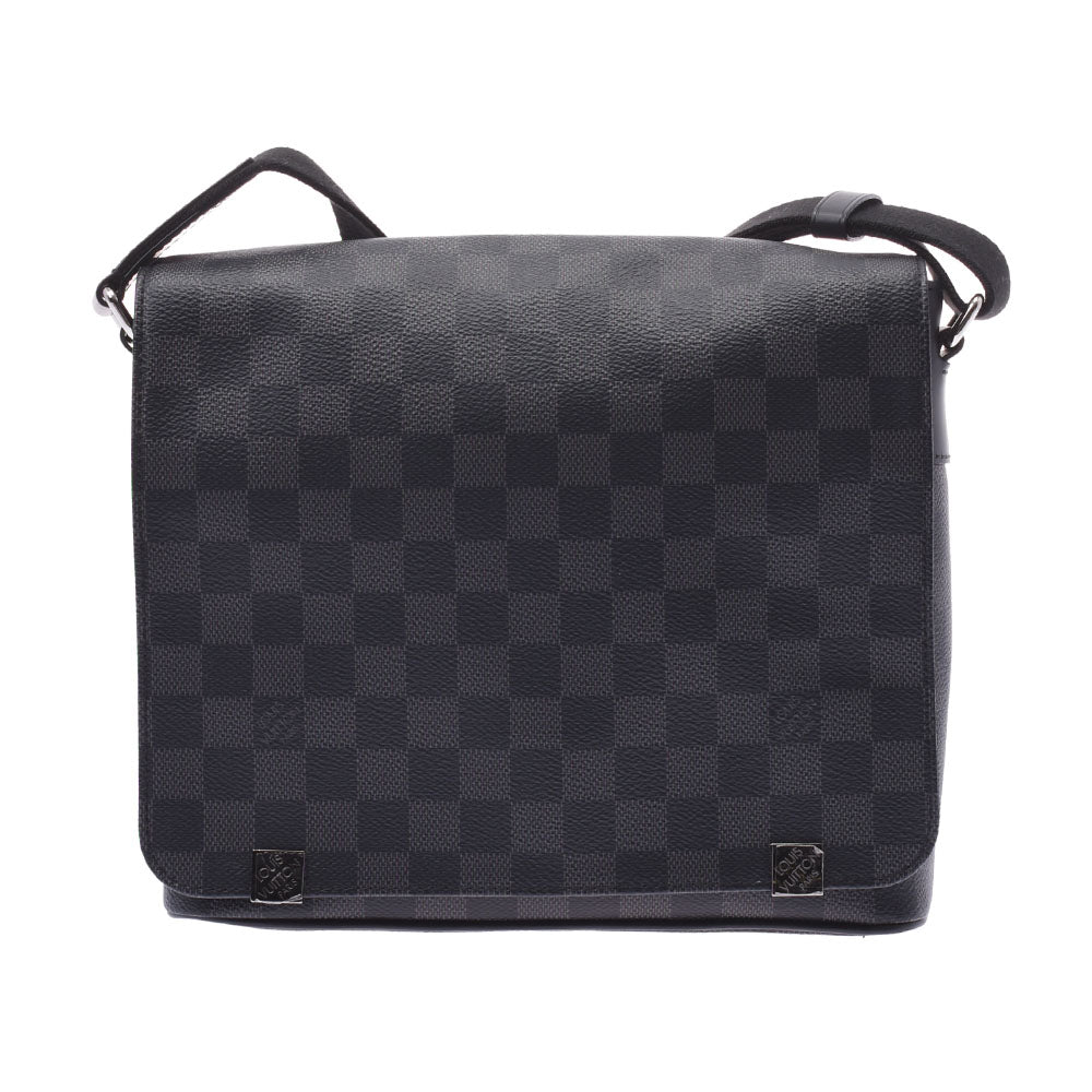 LOUIS VUITTON ルイヴィトン ダミエ グラフィット ディストリクトPM NM 黒 N41028 メンズ ダミエグラフィットキャンバス ショルダーバッグ 新同 中古 