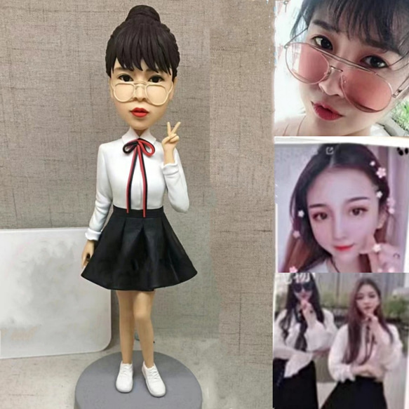 【オーダーメイド】お写真入から 3D 肖像画 似顔絵 人形 フィギュア 彼氏 彼女 誕生日ケーキトッパー 記念日カップル