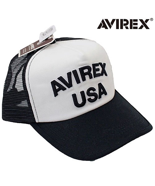 AVIREX アビレックス USA ロゴ刺繍り 無地 メッシュキャップ ユニセックス 男女兼用 帽子