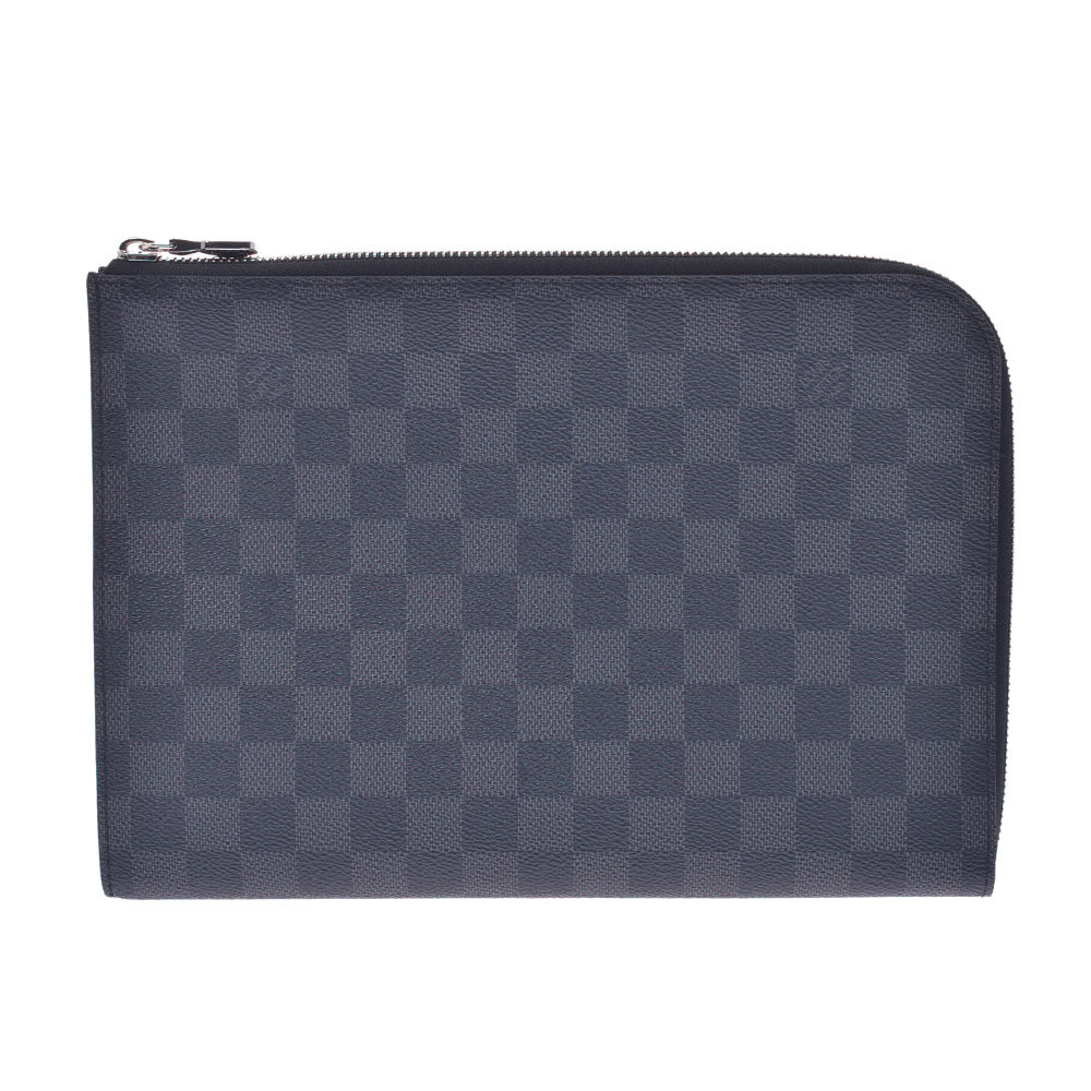 LOUIS VUITTON ルイヴィトン ポシェットジュールPM NM2 黒/グレー N60113 メンズ ダミエグラフィットキャンバス クラッチバッグ 新同 中古 