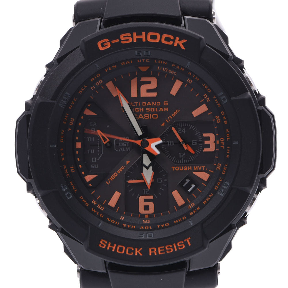 CASIO カシオ G-SHOCK スカイコックピット GW-3000B メンズ 樹脂/SS 腕時計 ソーラー電波時計 黒文字盤 Aランク 中古 