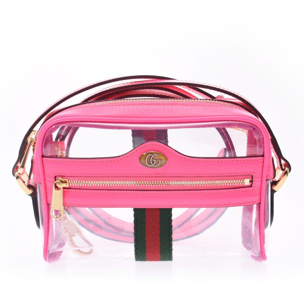 GUCCI グッチ オフィディア クリア クロスボディバッグ ピンク/クリア 517350 レディース ビニール ショルダーバッグ 新同 中古 