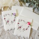 GREETING CARD - HEART ROSE DOVE 2PC SET