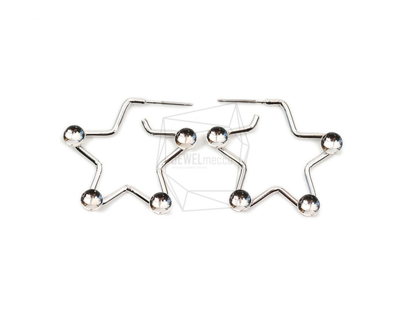 ERG-1832-R【2個入り】スターピアス,Star Earring Post/27mm x 31mm