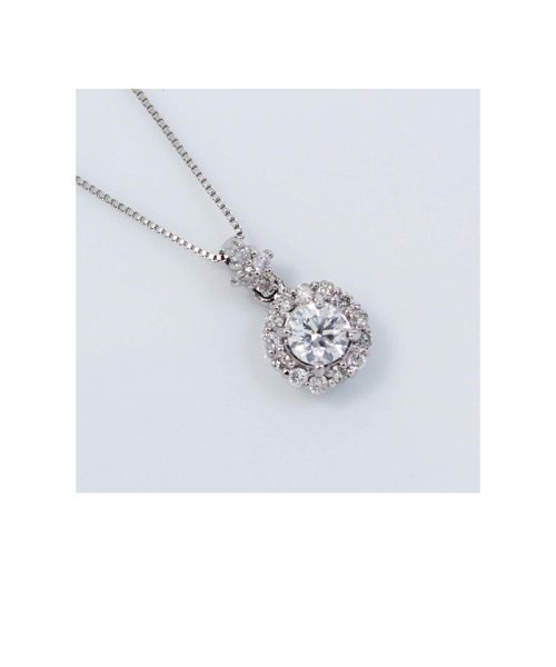 Pt900 0.45ct ダイヤモンド 花型 デザイン ペンダント ネックレス