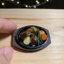 受注製作:ミニチュア【鉄板ハンバーグ（とろ〜りチーズ）】