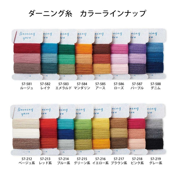 新商品！『刺繍ダーニング糸　ルージュ(Rouge)　№581　ルージュ』～レッド系　糸巻き付き～