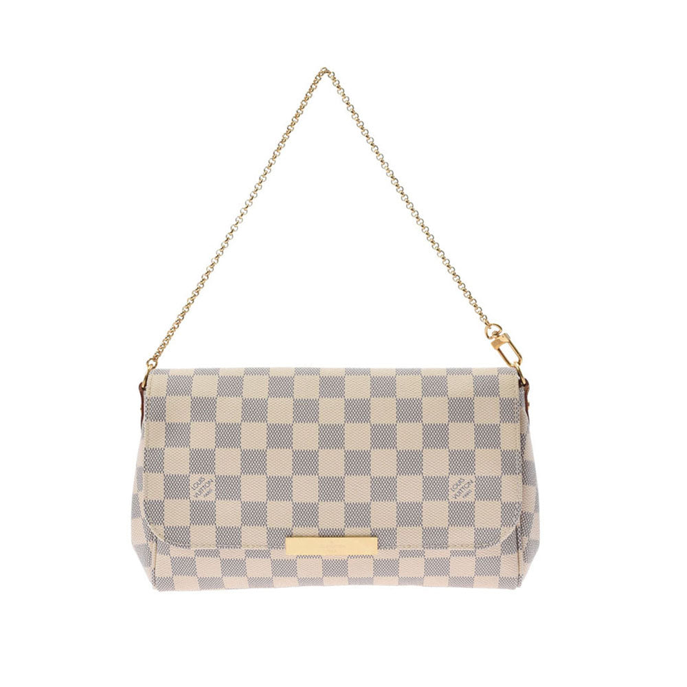 LOUIS VUITTON ルイヴィトン ダミエ アズール フェイボリットMM 2WAY 白 N41275 レディース ダミエアズールキャンバス ショルダーバッグ ABランク 中古 