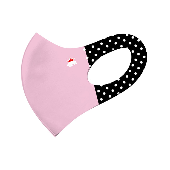 デザイナーズ　ドットマスク ピンク　DOT MASK PINK_blk/wht おしゃれファッションマスク