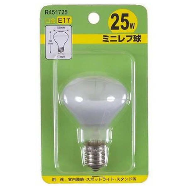 ヤザワ ミニレフ球 E17口金 25W R451725