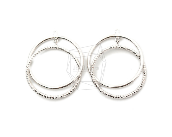 ERG-1531-R【2個入り】ダブルラウンドペンダント/Double Round Earring Charm