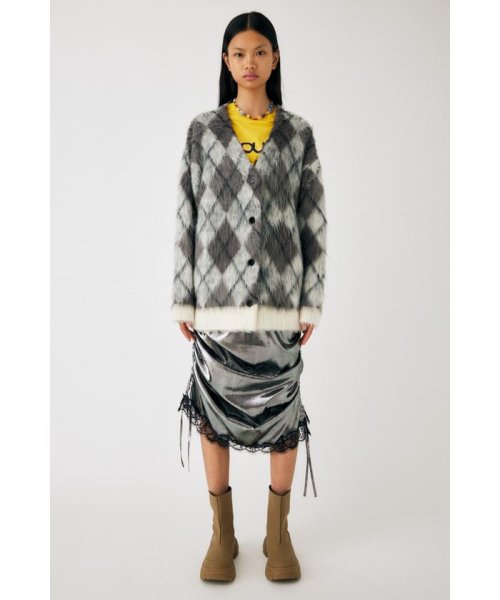 SHAGGY KNIT ARGYLE カーディガン