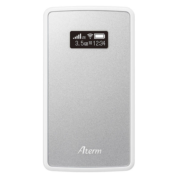 NECプラットフォームズ Aterm モバイルルーター MP02LN SW メタリックシルバー PA-MP02LN-SW 1台（直送品）