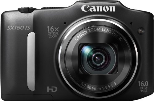 Canon デジタルカメラ PowerShot SX160IS 約1600万画素 光学16倍ズーム 単3形電池 ブラック PSSX160IS【中古品】