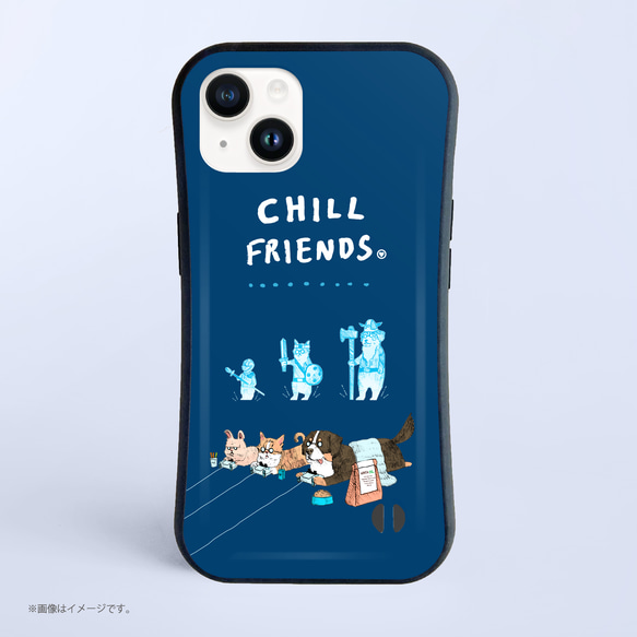 「CHILL FRIENDS お留守番ゲーマーたち。」耐衝撃グリップiPhoneケース