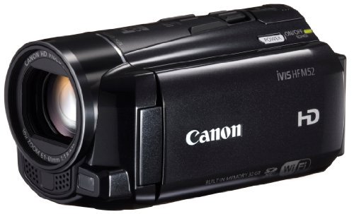 Canon デジタルビデオカメラ iVIS HF M52 ブラック 光学10倍ズーム フルフラットタッチパネル IVISHFM52BK【中古品】