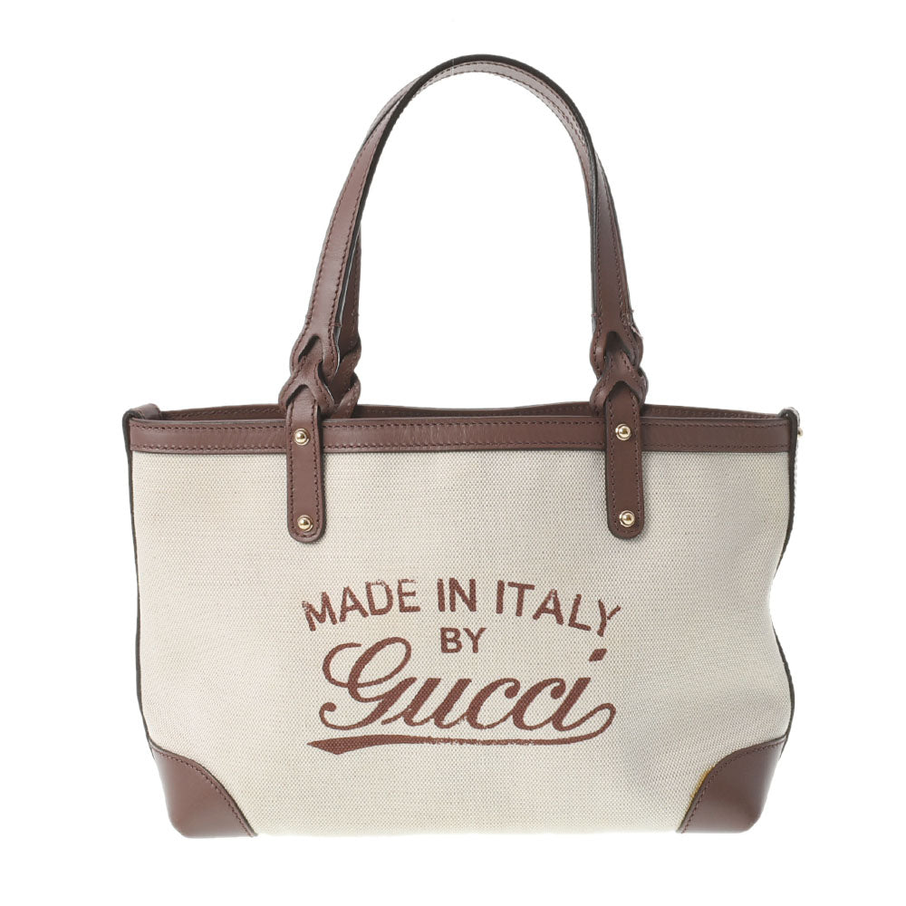 GUCCI グッチ グッチクラフト  日本限定 ホワイト系/ブラウン 269878 ユニセックス キャンバス/レザー トートバッグ Aランク 中古 