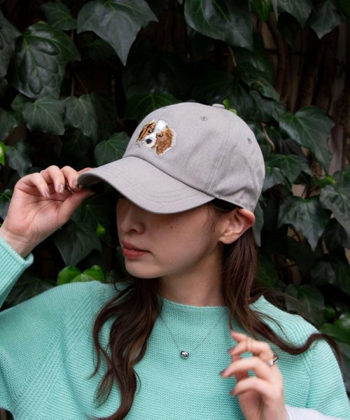 【GLOSTER/グロスター】WASHED DOG embroidery CAP キャップ 刺繍