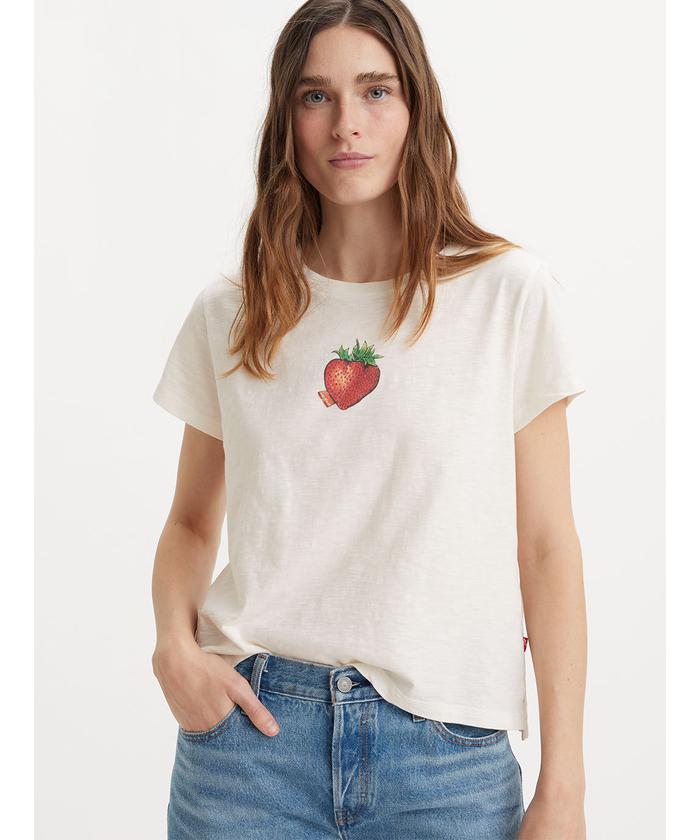 リーバイス/グラフィック Tシャツ ホワイト STRAWBERRY TAB