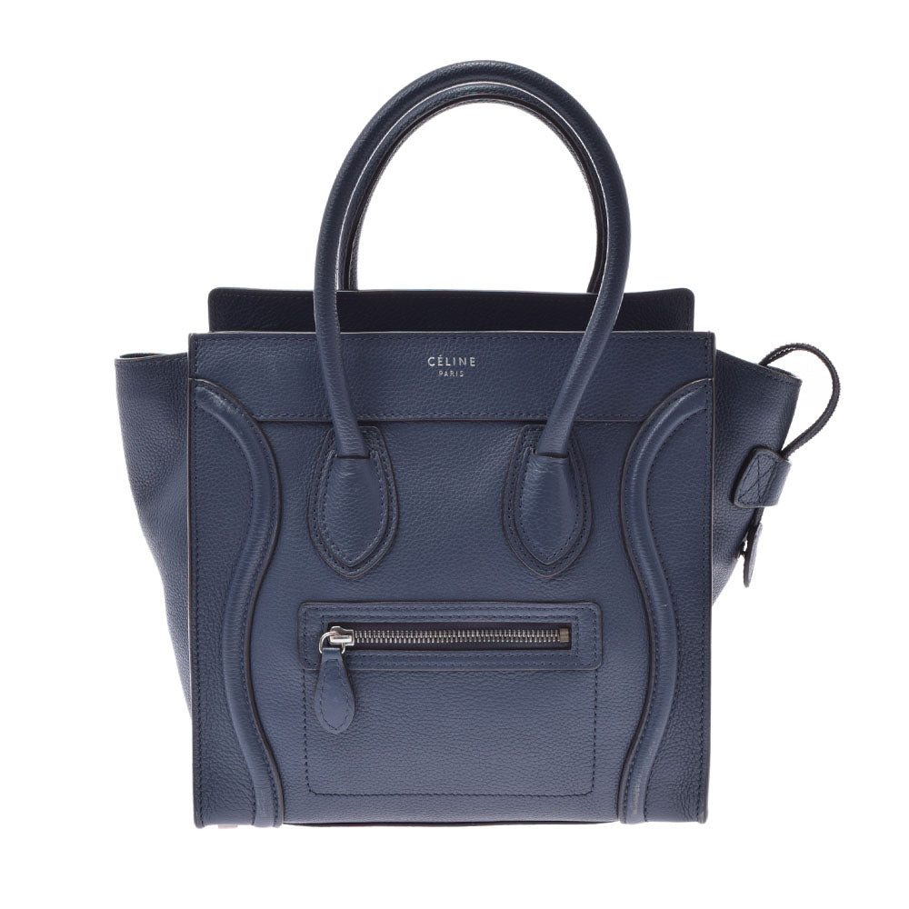 CELINE セリーヌ ラゲージ マイクロショッパー 紺 レディース カーフ ハンドバッグ ABランク 中古 -  kscminorities.kerala.gov.in