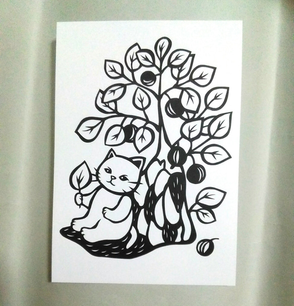 【切り絵】原画　A5サイズ　tree