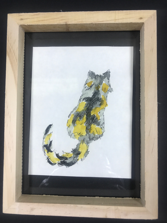 水彩画　原画　　猫　　送料込み