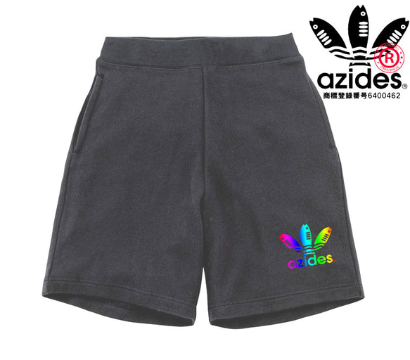 【azides/ハーフパンツ】8.4ozアジデスグラデ スウェット 面白い おもしろ パロディ うける プレゼント