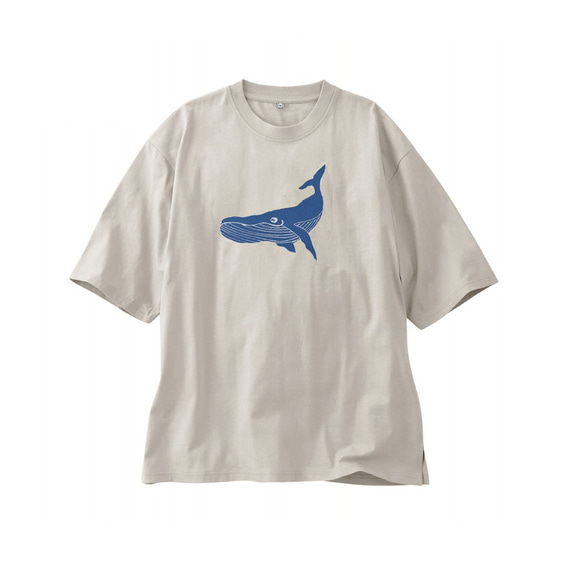 クジラ柄　メンズ半袖Tシャツ綿100％【S～XL】