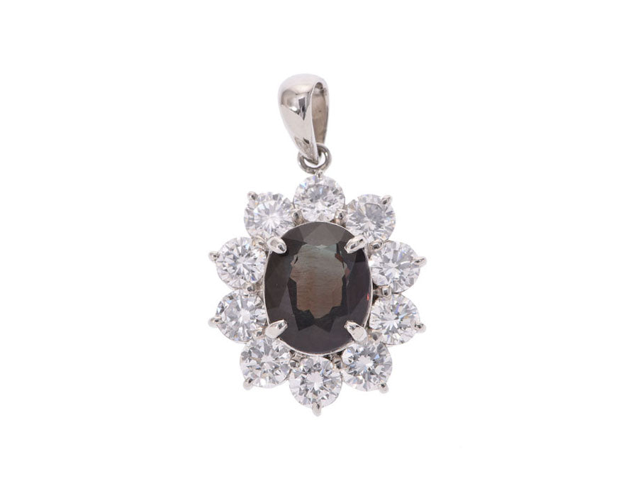 ペンダントトップ レディース PT900 アレキサンドライト2.774ct ダイヤ1.77ct 3.5g Aランク 美品 中古 