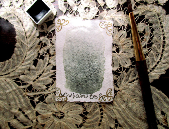 *♥香る水彩絵具 Vivianite Greenish Gray *Natural Attar Watercolor♥*