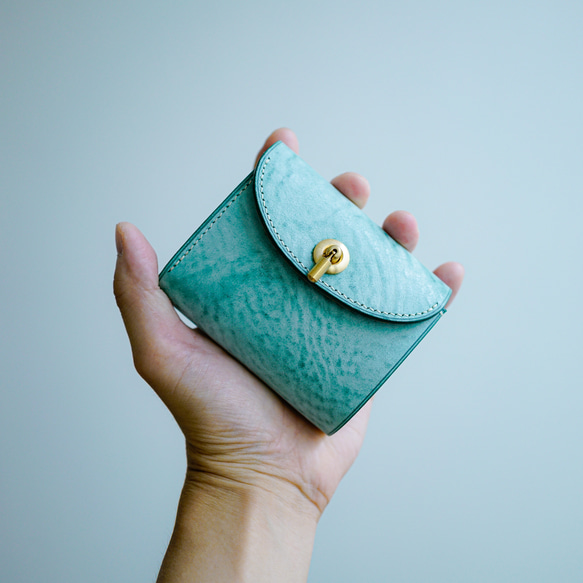 flap mini wallet [ green ] オコシ金具 ver.