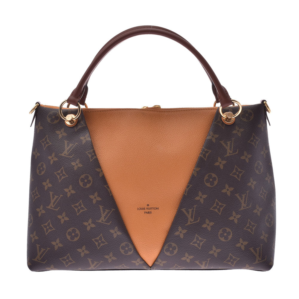 LOUIS VUITTON ルイヴィトン モノグラム VトートMM 2WAYバッグ サフラン M43951 レディース ハンドバッグ Aランク 中古 