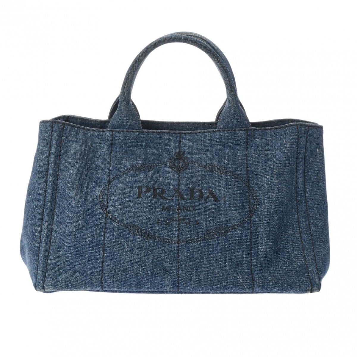 PRADA プラダ カナパ 2WAY ブルー 1BG642 レディース デニム ハンドバッグ Bランク 中古 