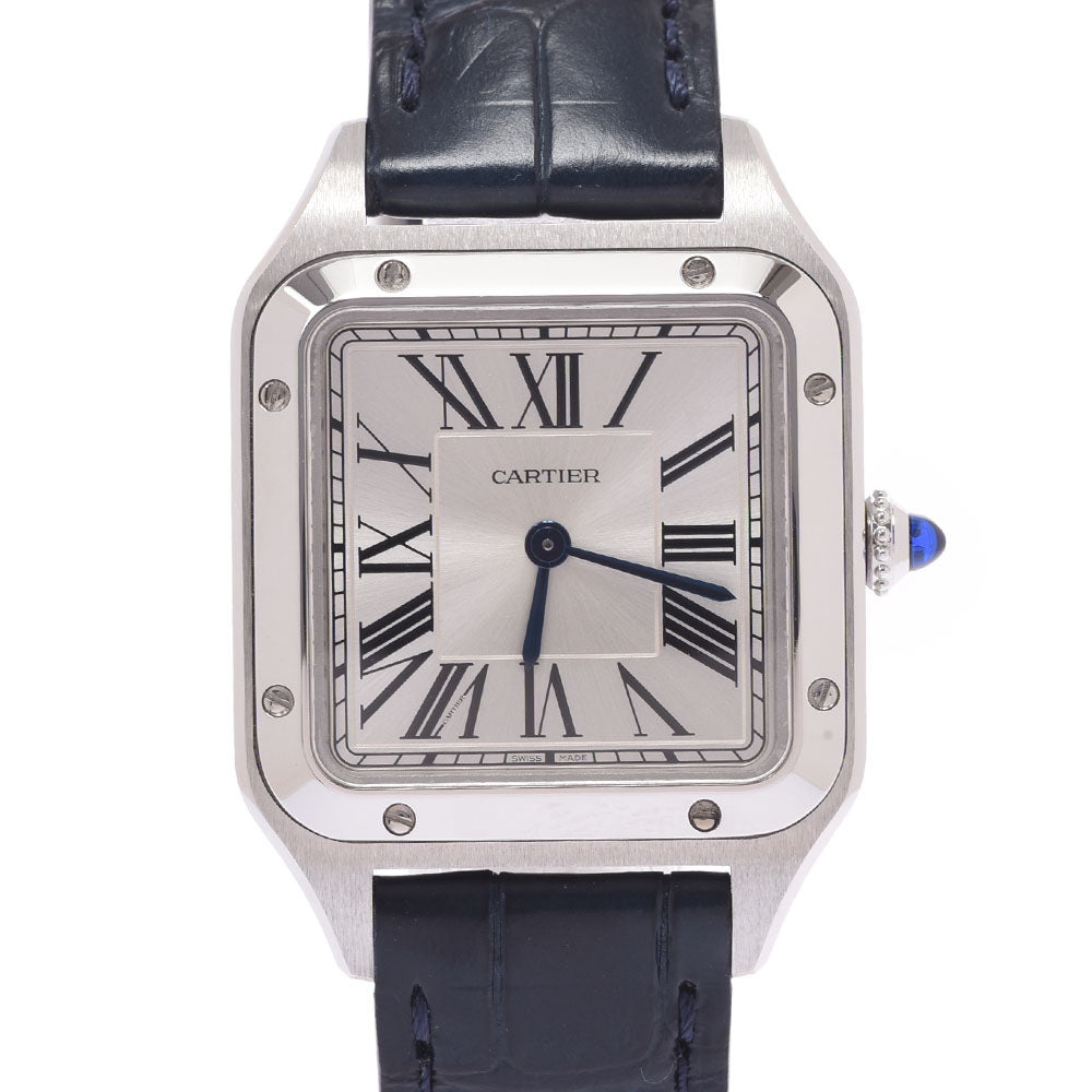 CARTIER カルティエ サントス デュモン SM WSSA0023 レディース SS/革 腕時計 クオーツ アイボリー系文字盤 Aランク 中古 