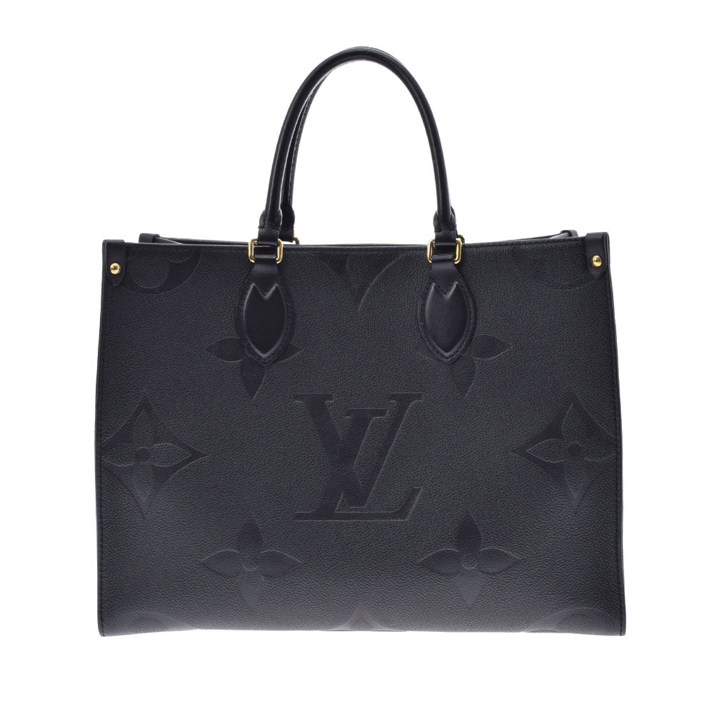 LOUIS VUITTON ルイヴィトン モノグラム アンプラント オンザゴーMM 2WAY ノワール M45595 ユニセックス レザー トートバッグ Aランク 中古 