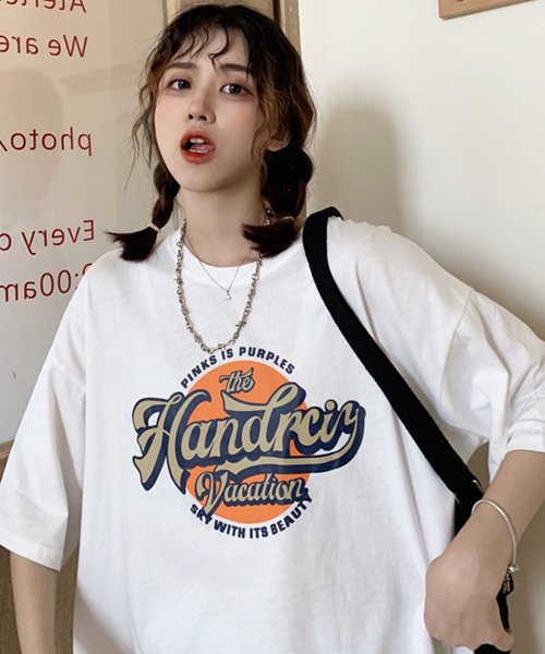 ビッグシルエット カレッジロゴ Tシャツ